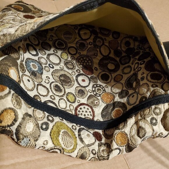 Buttonwood Designs Crossbody Messenger Bag Purse Polkadot Green Brown Tapestry - Picture 8 of 11